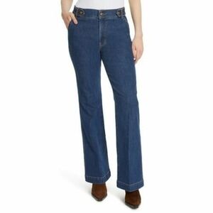 Gloria Vanderbilt Womens Jeans 12 Bohemian Blue 32" Inseam High Rise Wide Leg